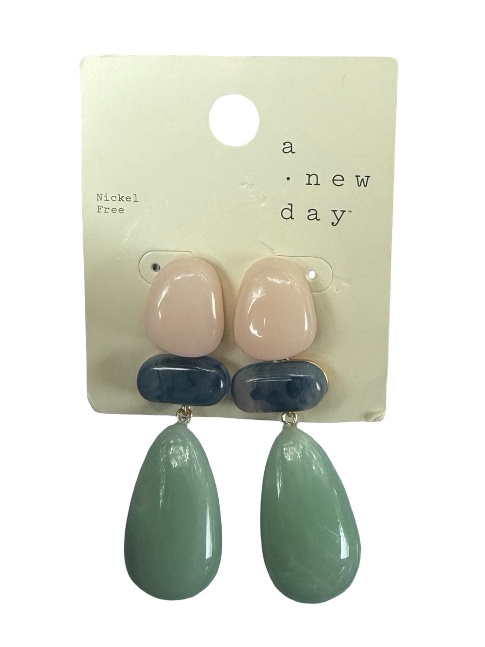 A New Day Colorblock Resin Drop Earrings Pastel Statement Jewelry